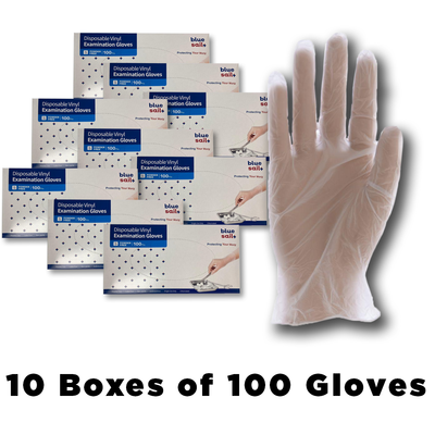 Case - Vinyl Gloves with 10 Boxes of 100-Western Mask and Protective Equipment Inc